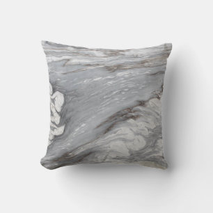 modern chic simple minimalist white grey marble cushion