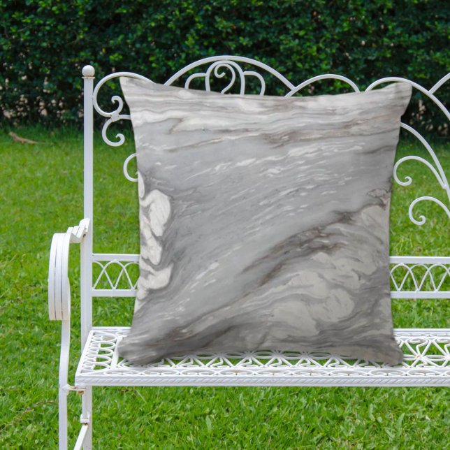 modern chic simple minimalist white grey marble cushion (modern chic simple minimalist white grey marble outdoor pillow)