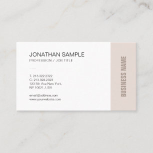 Modern Chic Sleek Trendy Beige Brown Plain Company Business Card