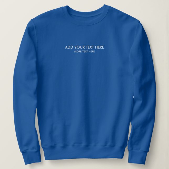 Modern Chic Small Font Template Womens Deep Royal Sweatshirt (Design Front)