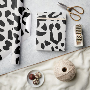 Modern Chic Snow Leopard Animal Print Pattern Wrapping Paper
