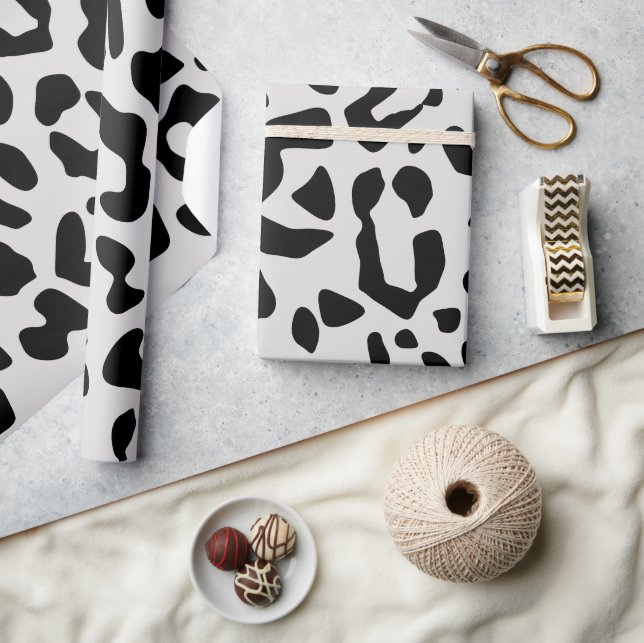Modern Chic Snow Leopard Animal Print Pattern Wrapping Paper (Crafts)