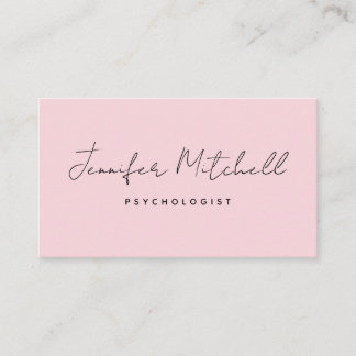 Modern Chic Soft Pink Hand Written Minimal QR Code Business Card