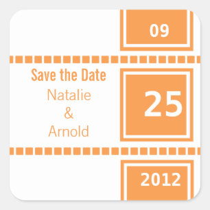 Modern Chic Squares Save the Date Stickers