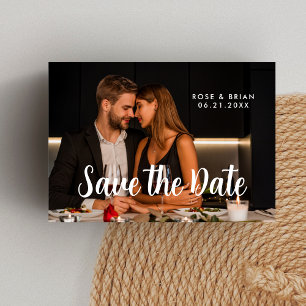 Modern Chic Statement Save The Date Photo Card