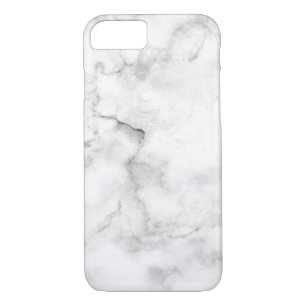 modern chic stone white and black marble    iPhone 8/7 case