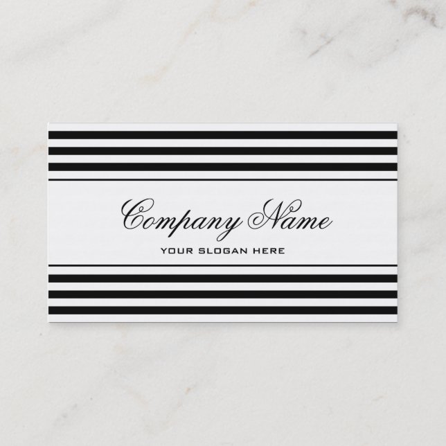 Modern chic striped business card template (Back)