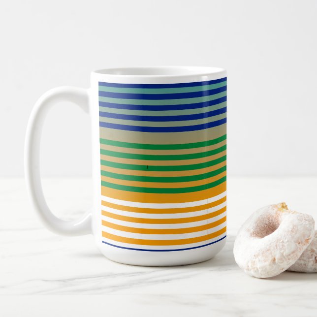  Modern Chic Striped  Coffee Mug (With Donut)