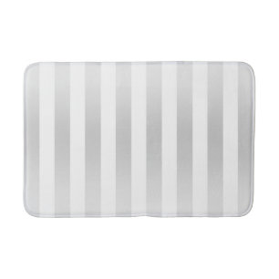 Modern Chic Stripes Grey Satin Chic Decorative Bath Mat