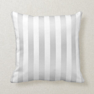 Modern Chic Stripes Grey Satin Chic Decorative Cushion