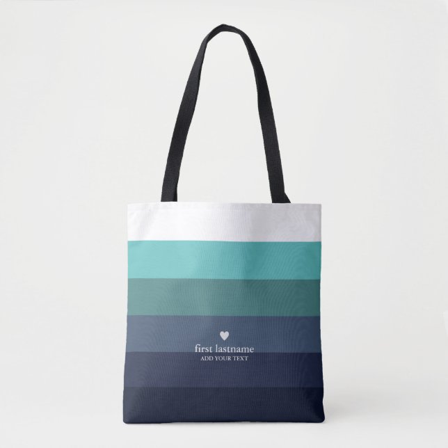 Modern Chic Stripes With Monogram Tote Bag (Front)
