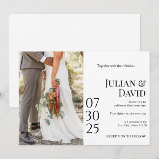 Modern, Chic, Stylish Photo Wedding Invitation