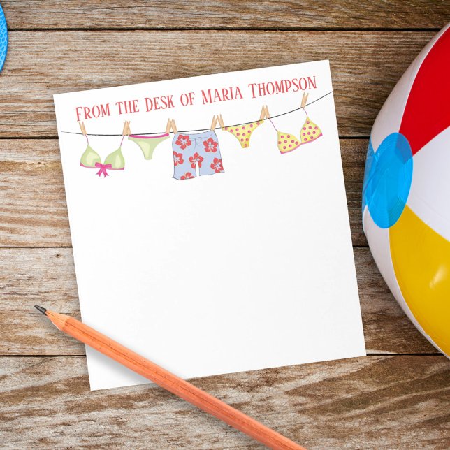 Modern Chic Stylish Swimsuits Summer Fun Notepad (Creator Uploaded)