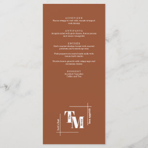 Modern Chic Terracotta Boho Wedding Thank You Note Menu
