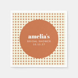 Modern Chic Terracotta Dots Bridal Shower Custom Napkin
