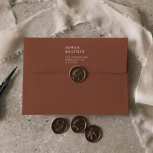 Modern Chic Terracotta Rust Wedding Envelopes