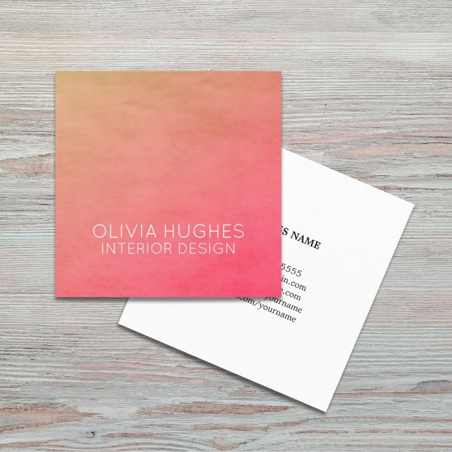 Modern Chic Texture Pastel Interior Design Square Business Card (Creator Uploaded)