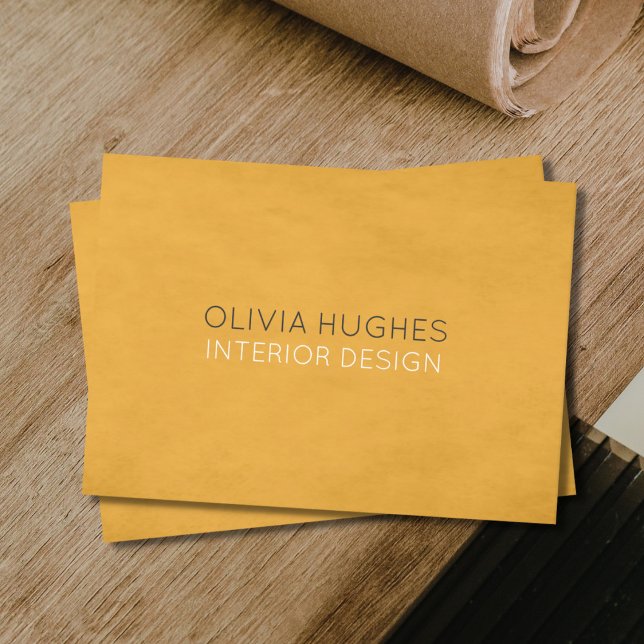Modern Chic Texture Yellow Interior Design Business Card (Creator Uploaded)