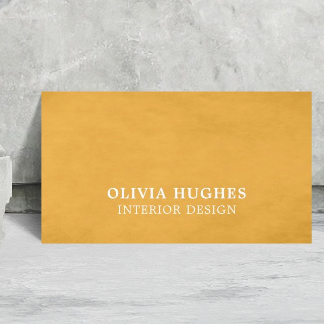 Modern Chic Texture Yellow Interior Designer Business Card (Creator Uploaded)