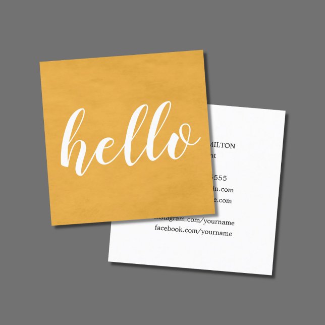 Modern Chic Texture Yellow Networking Consultant Square Business Card (Creator Uploaded)