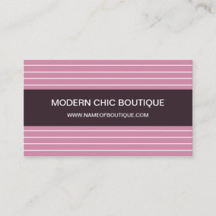 Modern Chic Thin Pink Stripes Fashion Boutique Business Card