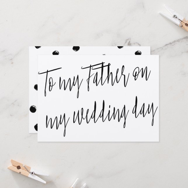 Modern Chic "To my Father on my wedding day" Card (Front/Back In Situ)