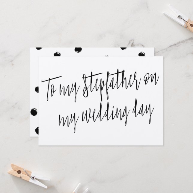 Modern Chic "To my stepfather on my wedding day" Card (Front/Back In Situ)