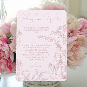 Modern Chic Toile Bridal Wedding Honeymoon Fund Enclosure Card