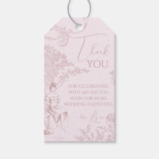 Modern Chic Toile de Jouy Picnic Bridal Shower  Gift Tags