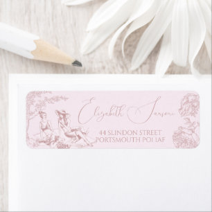 Modern Chic Toile de Jouy Picnic Bridal Shower Return Address Label