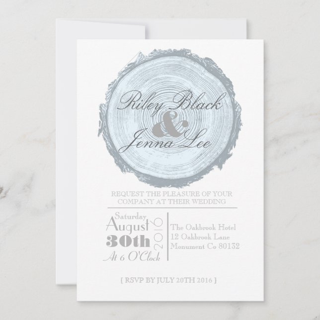 Modern Chic Tree Stump | Wedding Invite (Front)