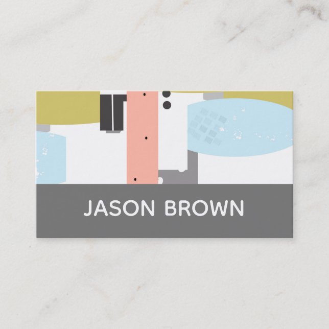 modern chic trendy geometric abstract business card (Front)