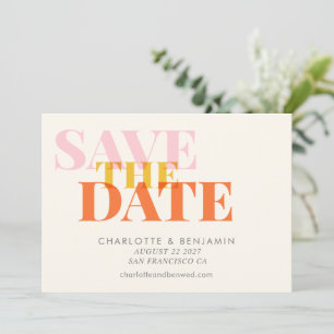 Modern Chic Typography Art   Summer Yellow Save The Date