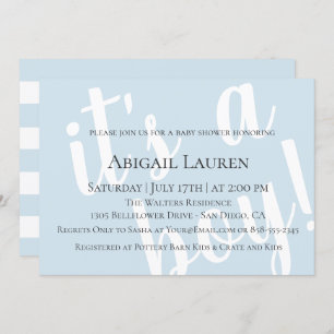 Modern Chic Typography Baby Shower Invitation