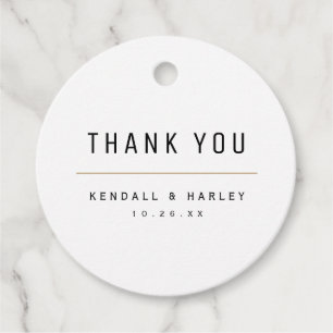 Modern Chic Typography Simple Wedding Favour Tags