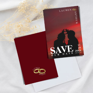 Modern Chic Ultra Minimal Photo Wedding  Save The Date