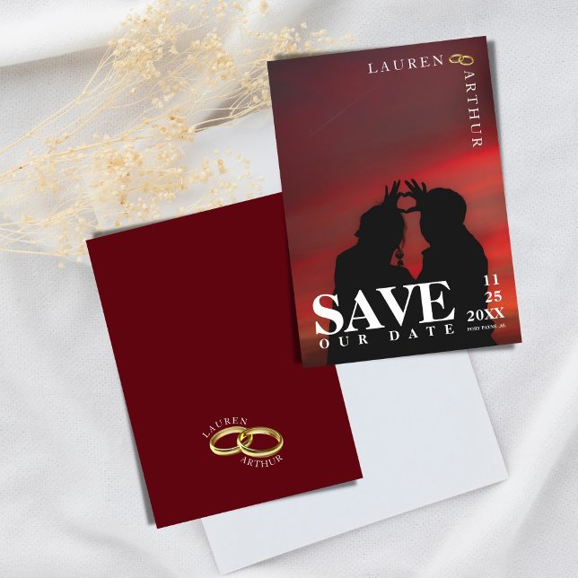 Modern Chic Ultra Minimal Photo Wedding  Save The Date (Creator Uploaded)