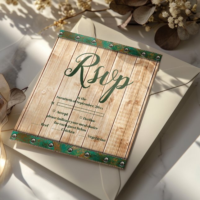 Modern Chic Vineyard Wedding  RSVP Card (Creator Uploaded)
