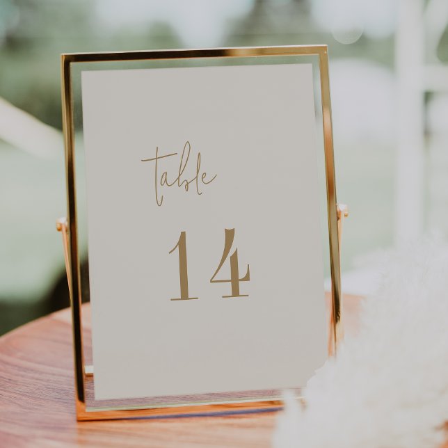 Modern Chic Vintage Gold 5x7" Table Numbers (Creator Uploaded)