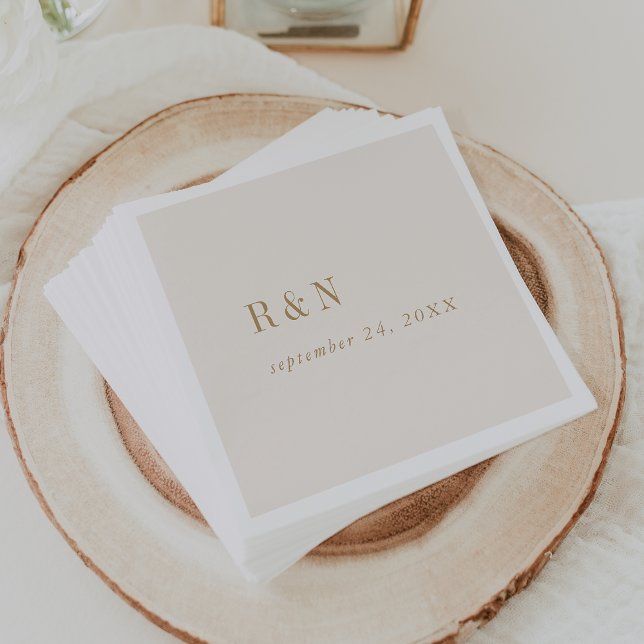 Modern Chic Vintage Gold Monogram Wedding Napkin (Creator Uploaded)