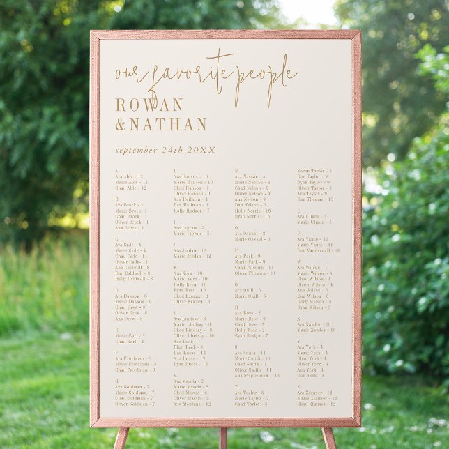 Modern Chic Vintage Gold Printable Seating Chart (Creator Uploaded)