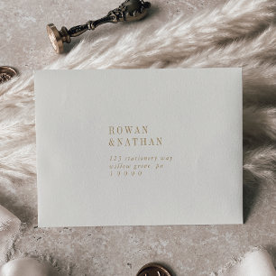 Modern Chic Vintage Gold Self-Addressed RSVP Envelope