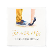 Modern Chic Watercolor Couple Engagement Party