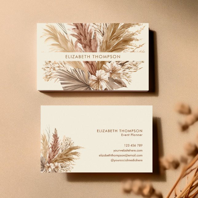 Modern Chic Watercolor Floral Boho Business Card (Creator Uploaded)