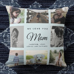 Modern Chic WE LOVE YOU Mum Family Photo Collage Cushion<br><div class="desc">We love you,  Mum: For the Best Mum Ever in your life a modern,  trendy Instagram family photo collage throw pillow with modern script typography and your personal name and message. This is the light blue version.</div>