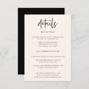 Modern Chic Wedding Details Enclosure Card