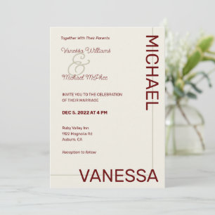 Modern Chic Wedding  Invitation