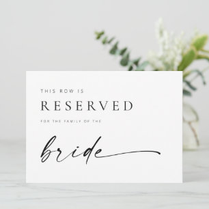 Modern Chic Wedding Reserved Seat Sign
