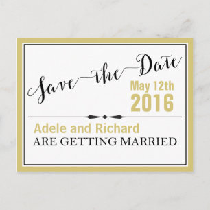 Modern Chic Wedding Save the Date Announcement Postcard