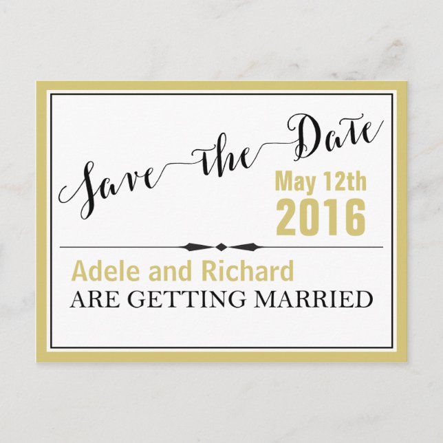 Modern Chic Wedding Save the Date Announcement Postcard (Front)